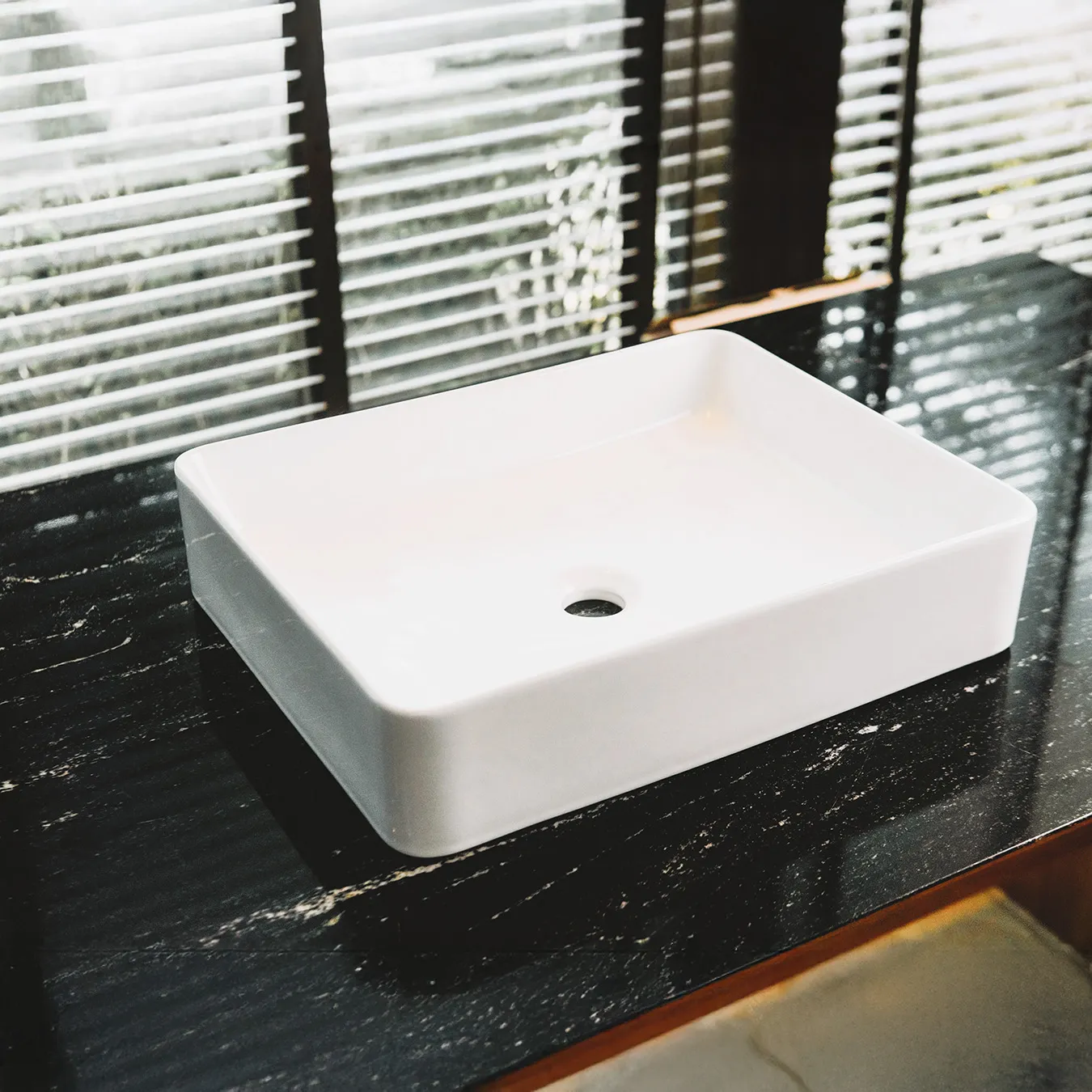 Orlando sink in a well lit, modern bathroom