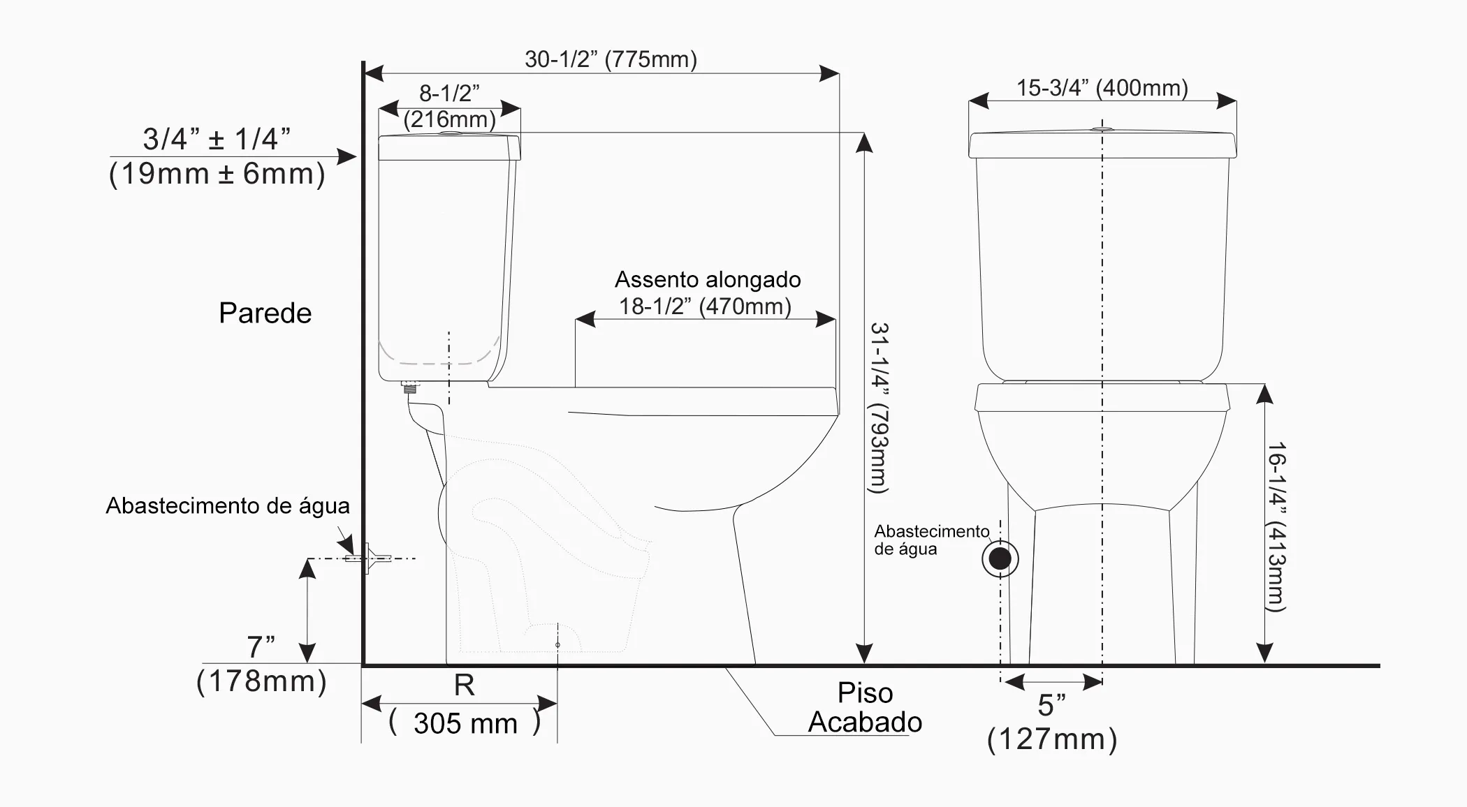 Diagrama de dimensões Biscayne