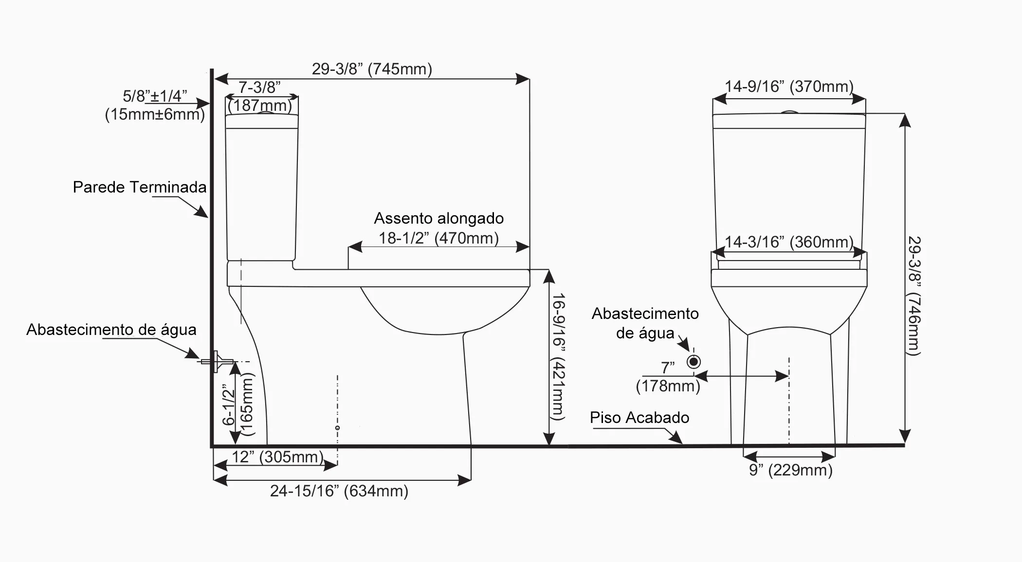 Diagrama de dimensões Miami