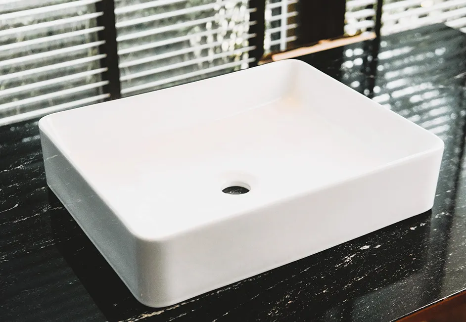 Orlando sink in a well lit, modern bathroom