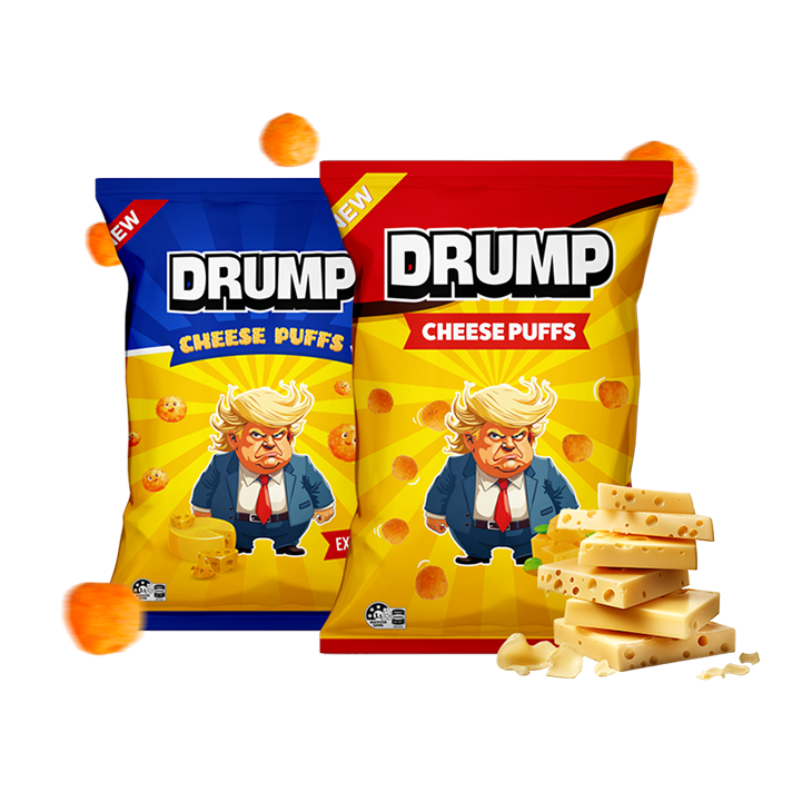Two bags of Drump cheese puffs