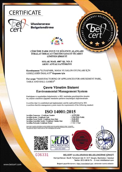 One of the certifications we use for indoor play areas is ISO 14001:2015