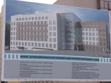 Поликлинику на проспекте Дериглазова в Курске планируют ввести в эксплуатацию в конце 2023 года