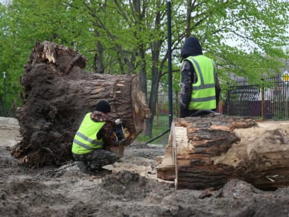 В Курске идет благоустройство сквера на пересечении улиц Союзной и Куйбышева