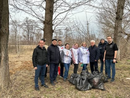 Сотрудники министерства промышленности продолжили уборку в Курске