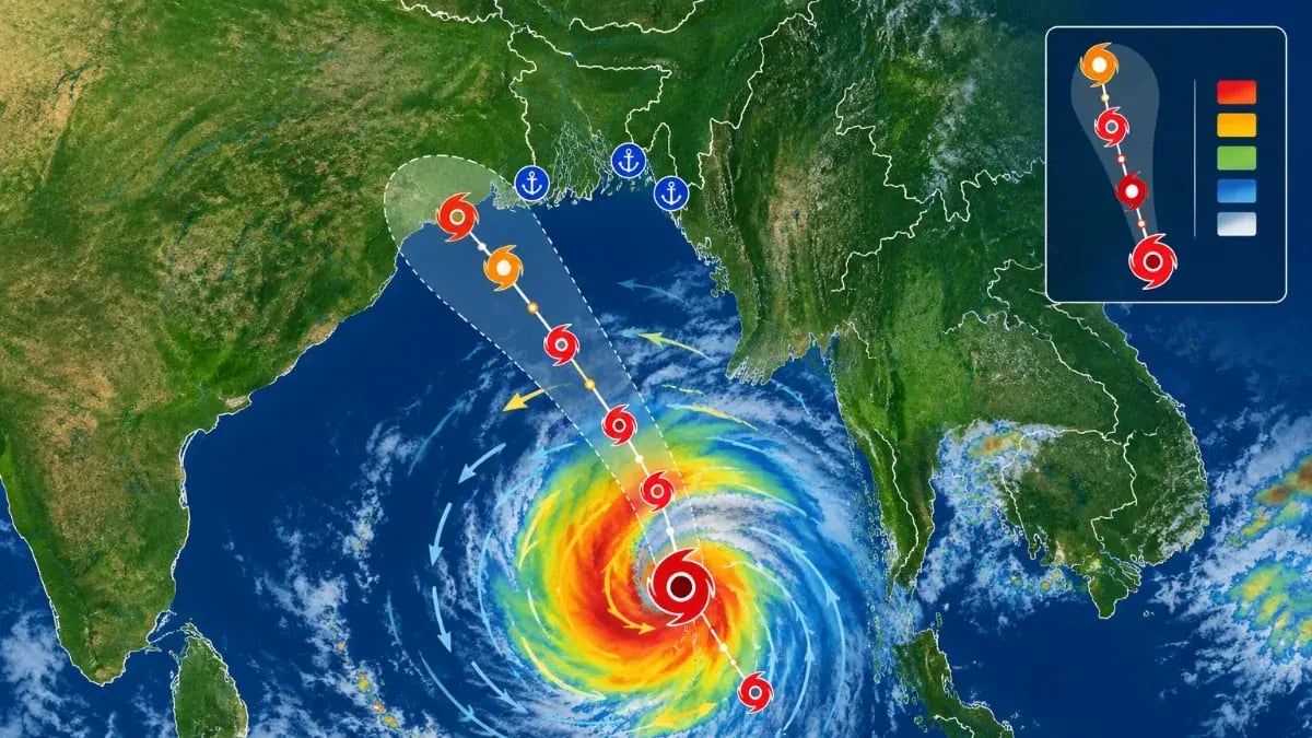বঙ্গোপসাগরে গভীর নিম্নচাপ, সোমবার ঘূর্ণিঝড়ে রূপ নেওয়ার শঙ্কা।