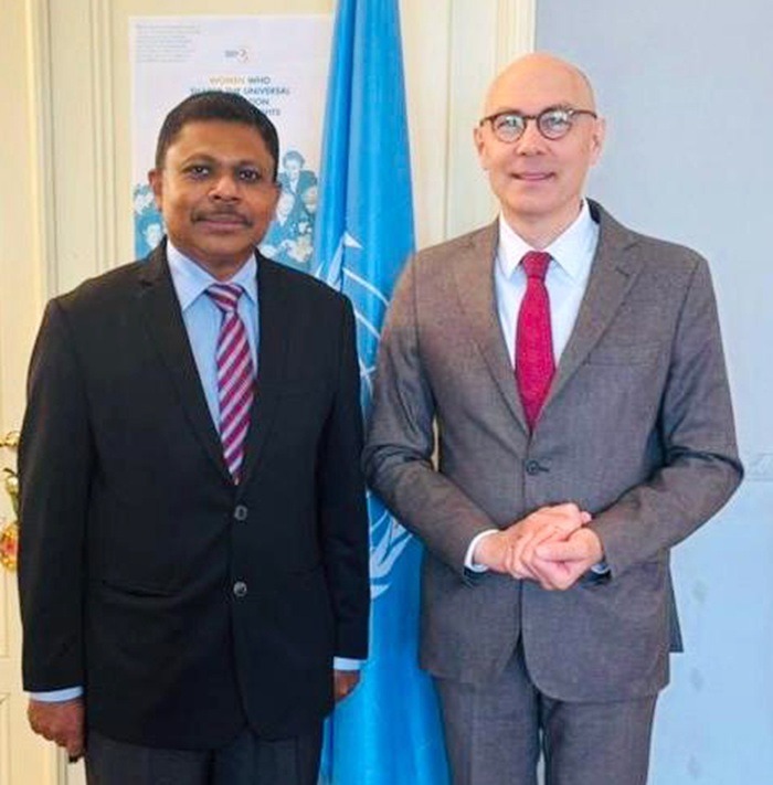 ஐ.நா மனித உரிமைகள் ஆணையாளர் வோல்கர் டேர்க் கை சந்தித்தார் சிறீலங்காவின் ஐ.நா தூதுவர்