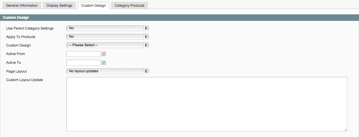 Magento Categories Custom Design