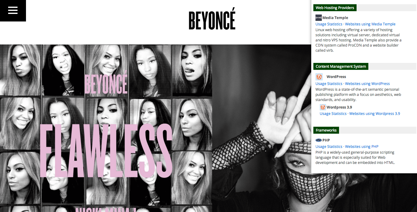 Beyonce WordPress Website