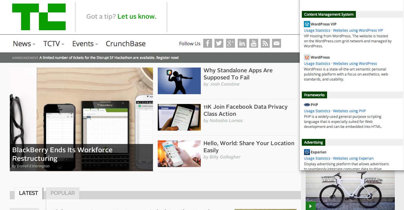 Tech Crunch WordPress Website