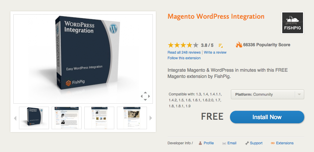 Magento WordPress Integration