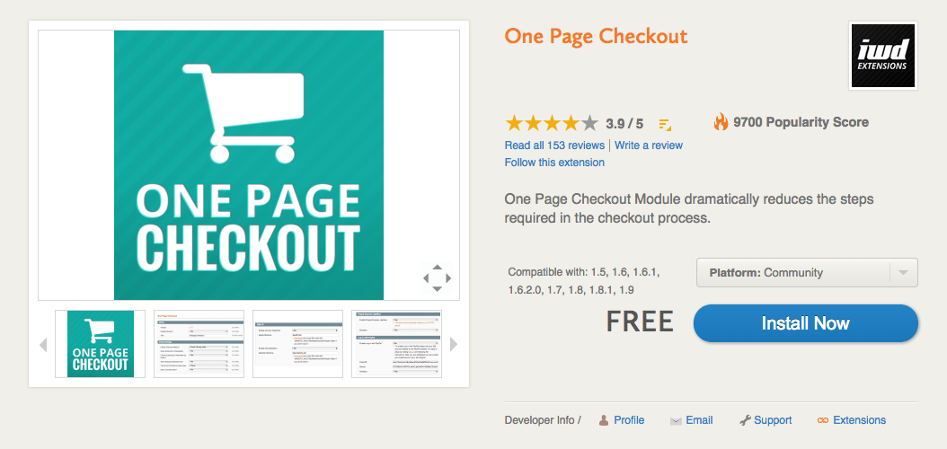 One Page Checkout Magento Extension