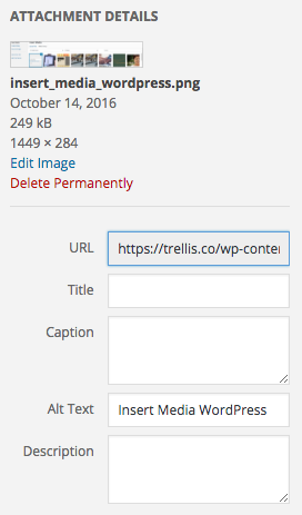 WordPress image alt text