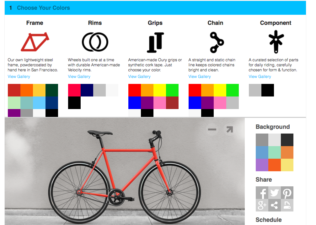 bike product customizer