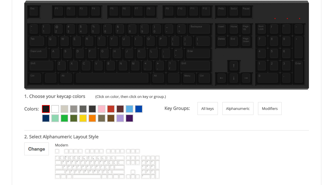 wasd keyboard product customizer