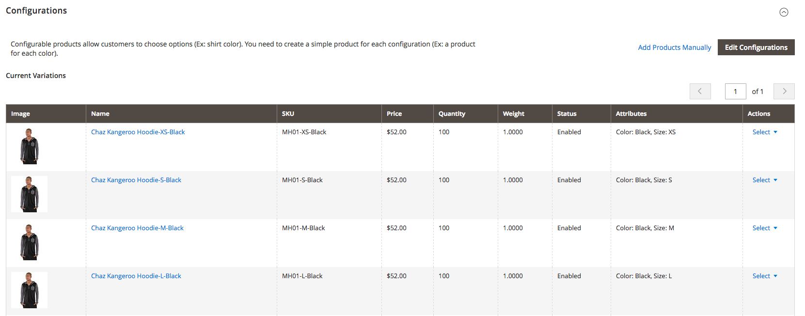 Configurations Magento