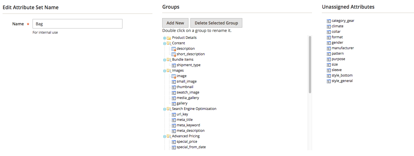 Magento Attribute Sets