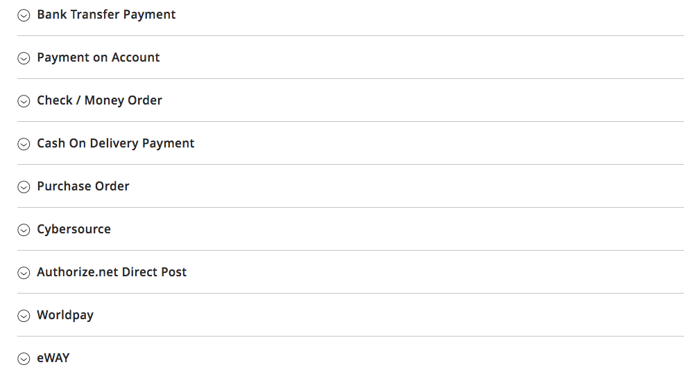 Magento Payment Methods