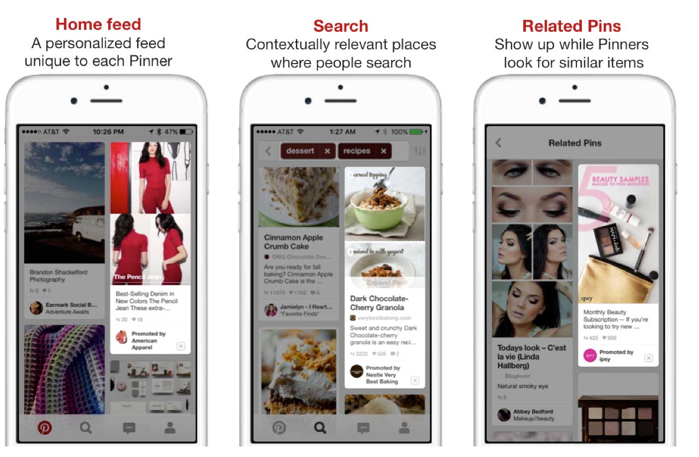 Pinterest Mobile Screens