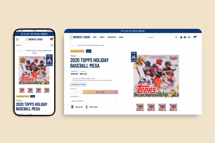 Mobile and Desktop screen with the Midwest Card website