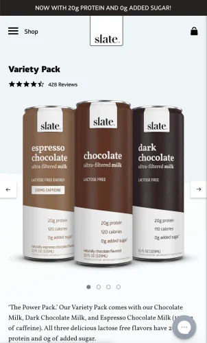 slate milk shop product page shopify store