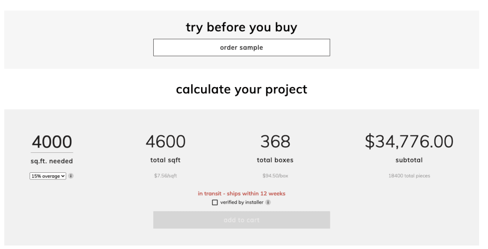 desktop cle tile tile cost calculator headless commerce experience vue adobe