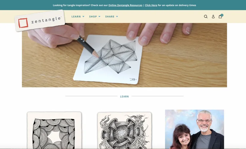 Zentangle Shopify Homepage