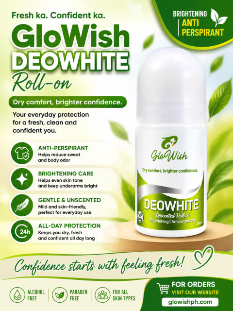 Glowish DeoWhite Brightening Roll-On Antiperspirant (50mL)