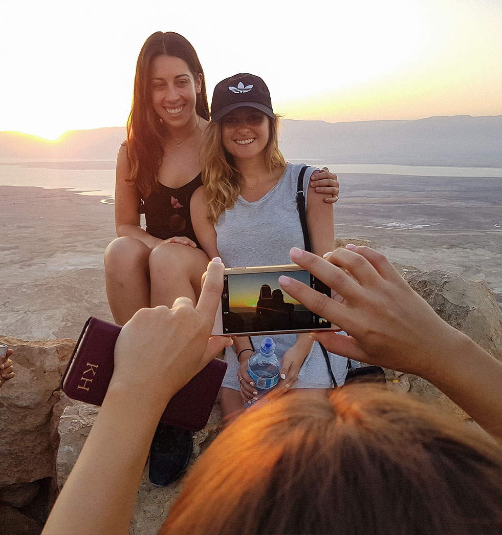 Birthright Israel participants at Masada sunrise