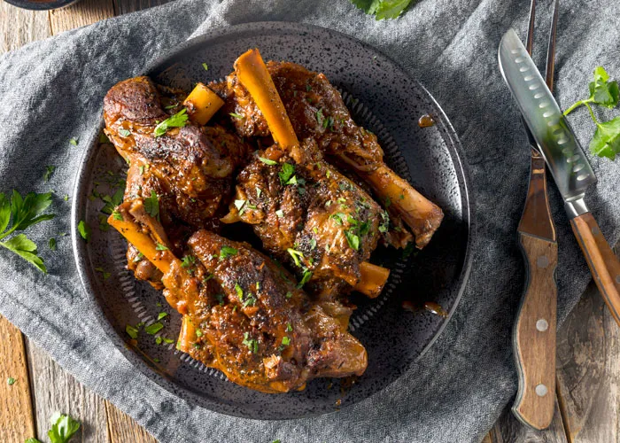 Braised Lamb Shank with Sweet & Savory Caponata Recipe