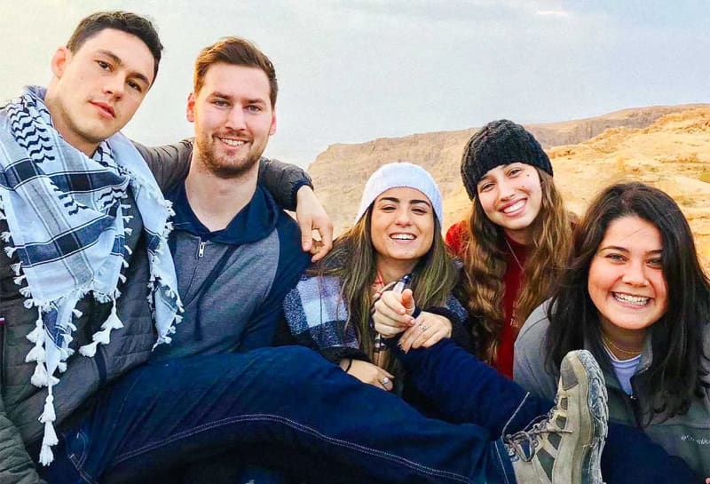 Connor with fellow Birthright Israel participants