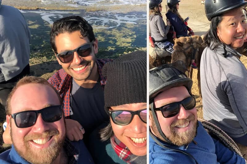 David with friends on Birthright Israel