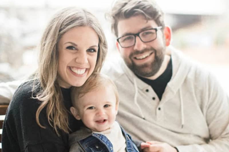 Lindsay Morrison with her husband and son.