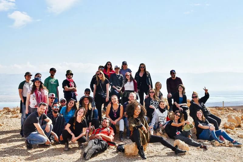 Niran with a Birthright Israel group at Masada