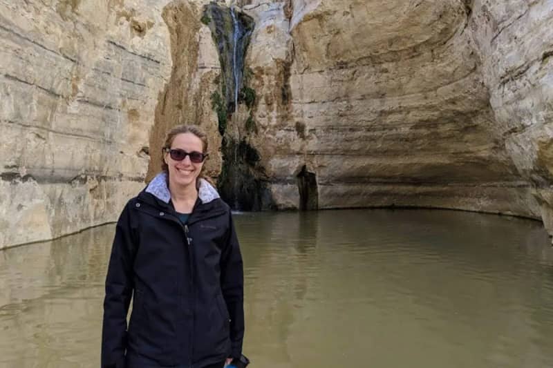 Samantha hiking on Birthright Israel