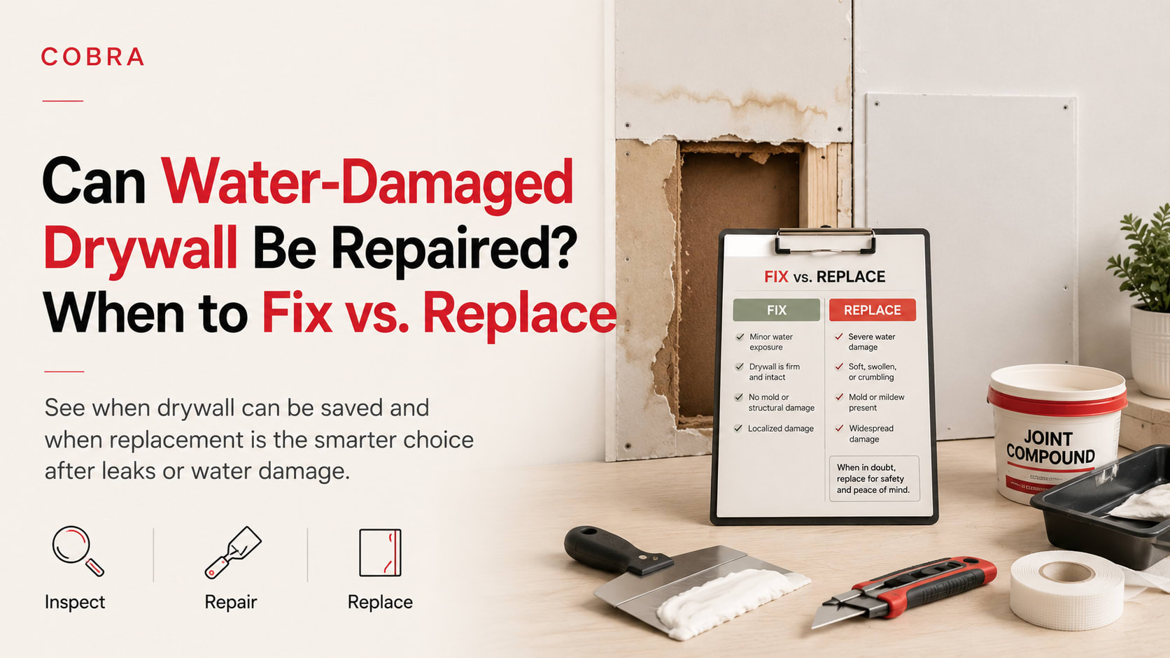 Can Water-Damaged Drywall Be Repaired? When to Fix vs. Replace