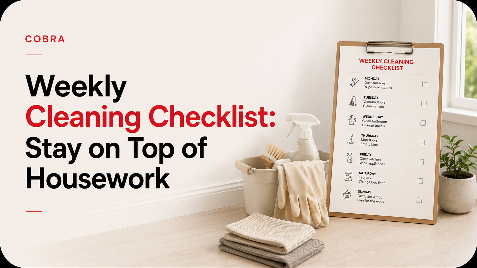 Weekly Cleaning Checklist: Stay on Top of Housework