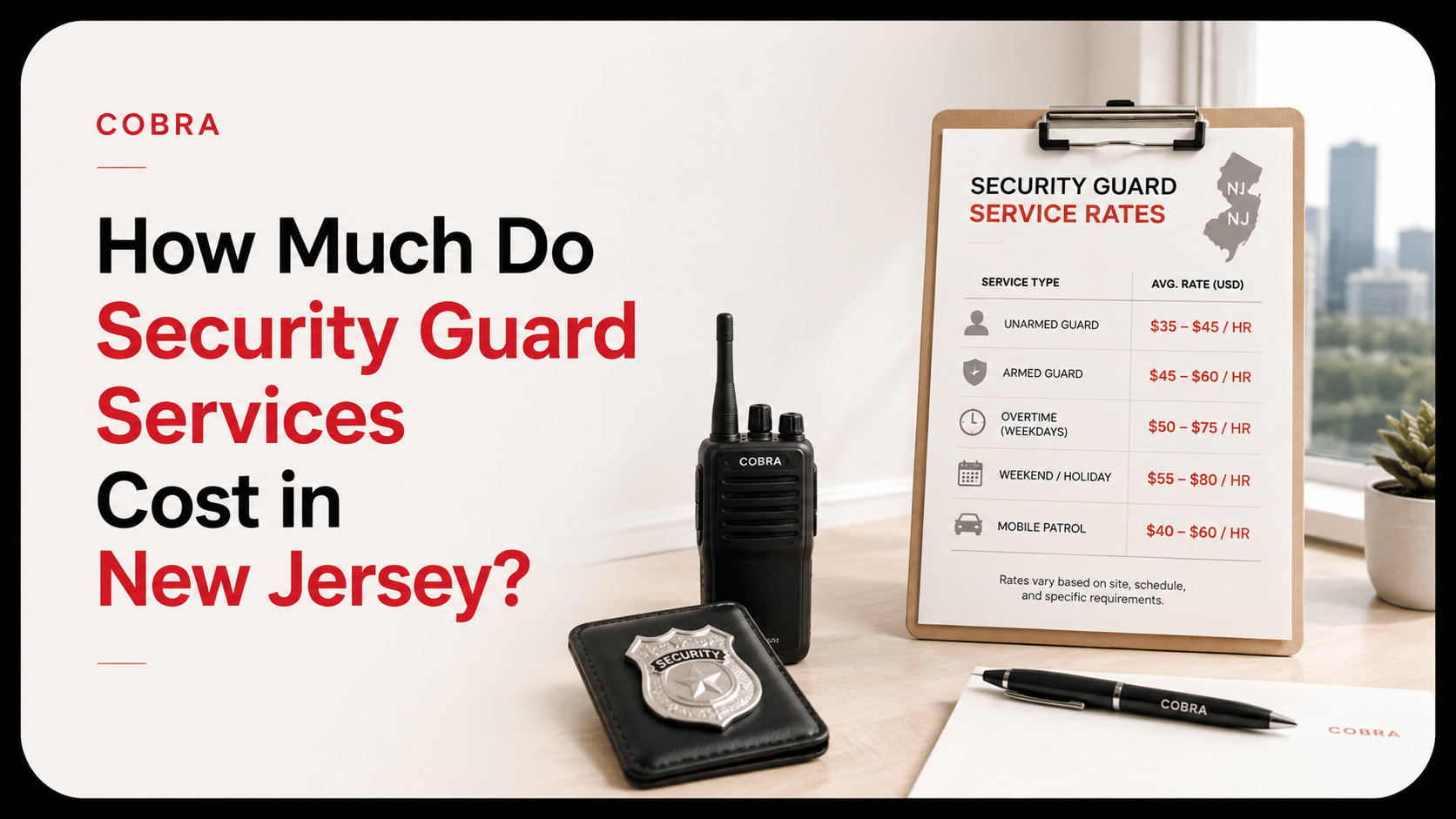How Much Do Security Guard Services Cost in New Jersey?