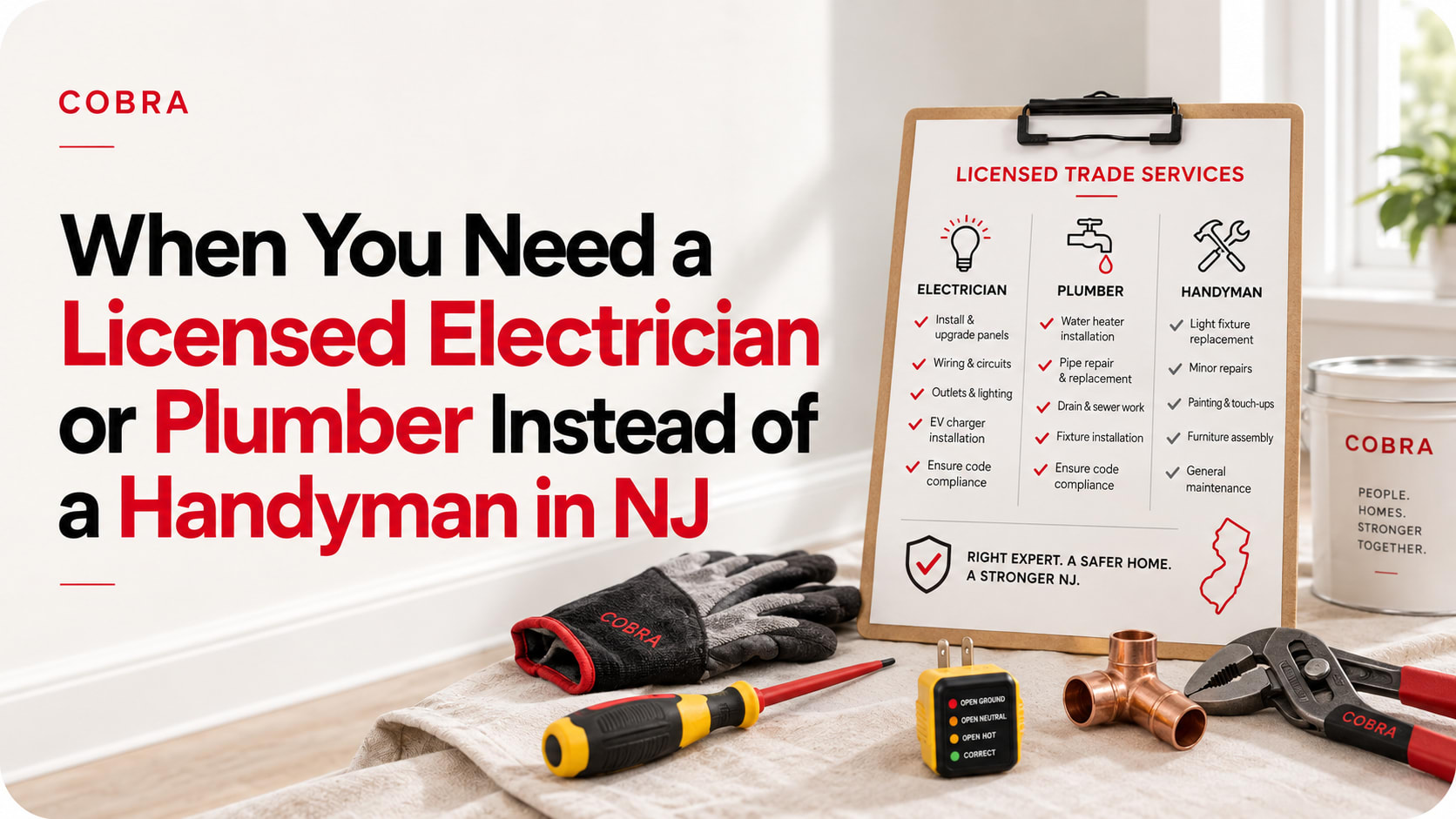 When You Need a Licensed Electrician or Plumber Instead of a Handyman in NJ