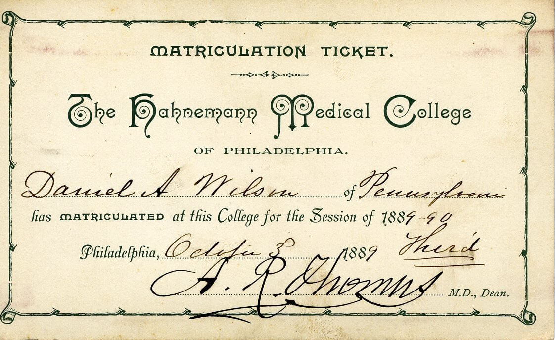 The Hahnemann Medical College ~ year 1885 in U.S.