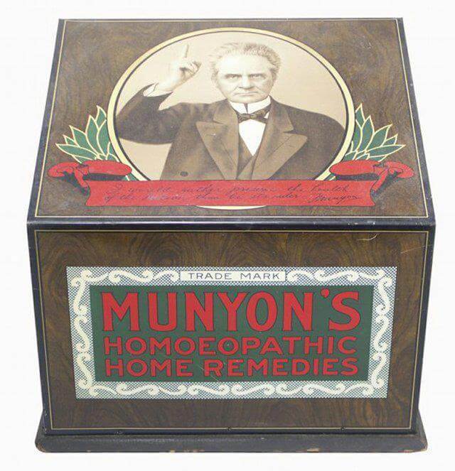 In 19th century, Dr. Munyon started a company that sold Homeopathic home remedies.
