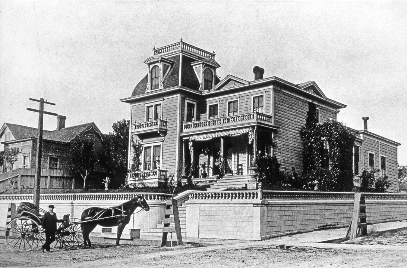 The homeopath physician Dr. Herman Beardsley Bagley, standing in front of his home. He was married t...