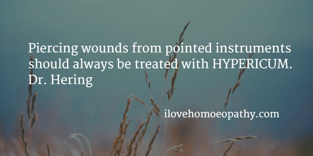 HYPERICUM for puncture wounds!