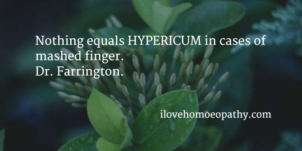 Homeopathy for a Mashed finger