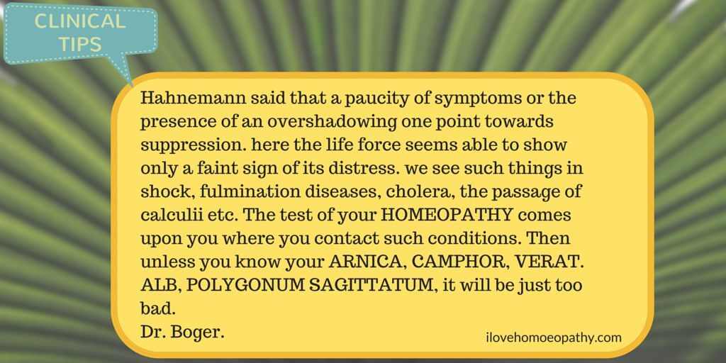 Hahnemann tells us: