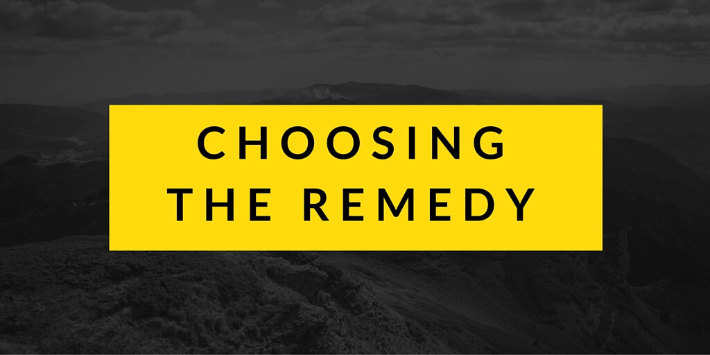 CHOOSING THE REMEDY