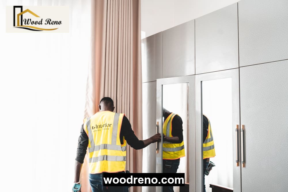 Custom wooden doors and cabinets installed in a modern interior setting in Islamabad