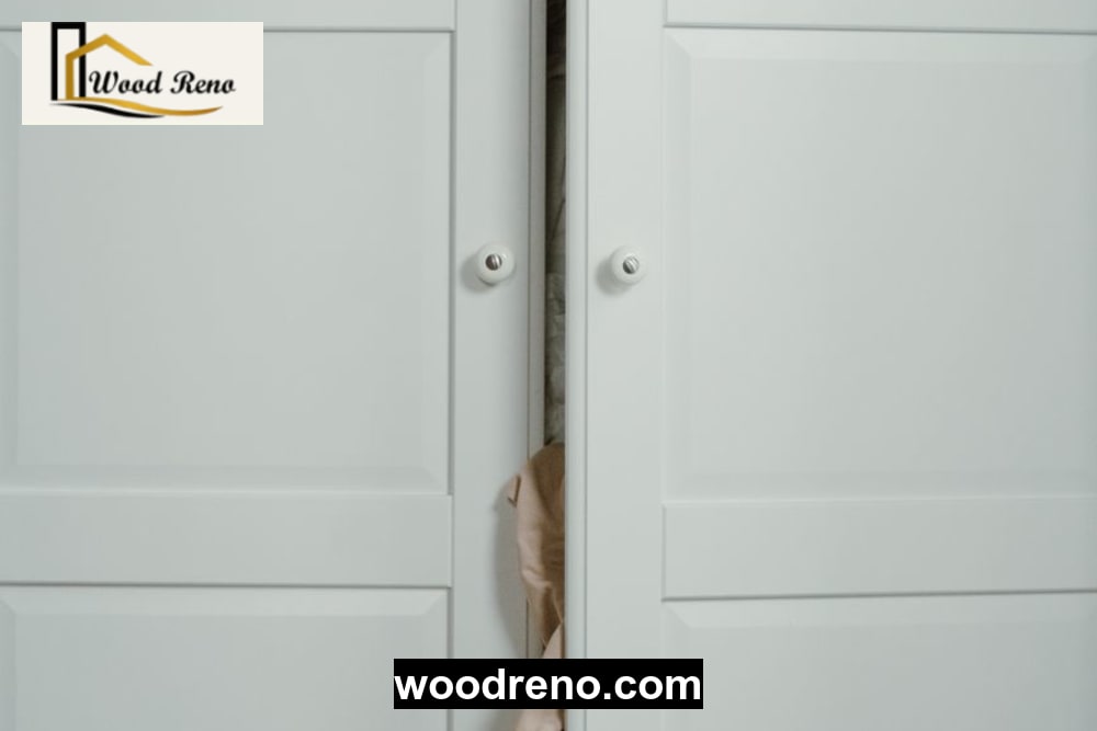 Bedroom layout showing sliding wardrobe and hinged wardrobe clearance requirements