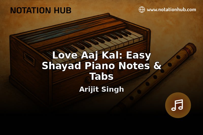 Love Aaj Kal: Easy Shayad Piano Notes & Tabs Flute Notes & Guitar ...