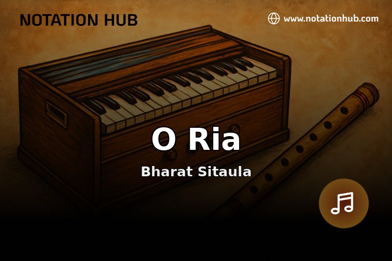O Ria Flute Notes & Guitar Chords - Bharat Sitaula | Sargam Notation ...